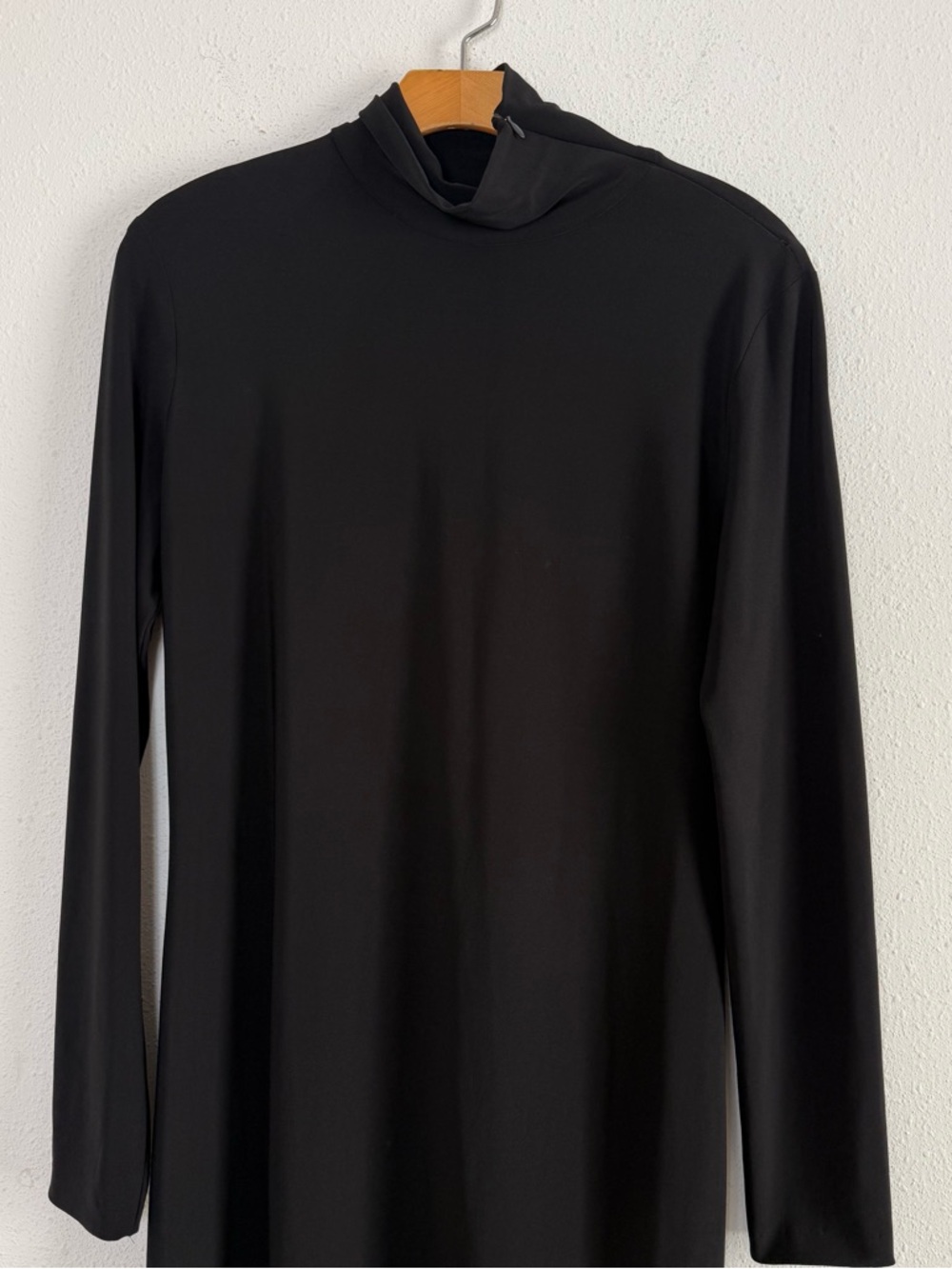 Norma Kamali Black Long Sleeve Turtleneck Bodycon Midi Dress Style NK486104 Larg - Picture 3 of 6